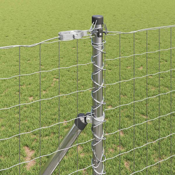 Euro-Zaun mit 7 Pfosten 1x10 m verzinktem Stahl