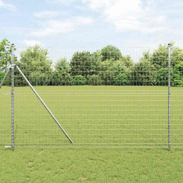 ARDEBO.de - Euro Zaun mit 7 Pfosten 1,5x10 m verzinkter Stahl