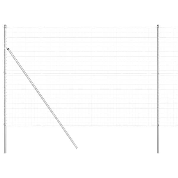 Bodenmontierter Euro-Zaun 10 x 1,5 m Verzinkter Stahl Silber
