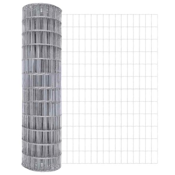 Euro-Zaun mit 7 Pfosten 1,2x10 m Galvanisierter Stahl