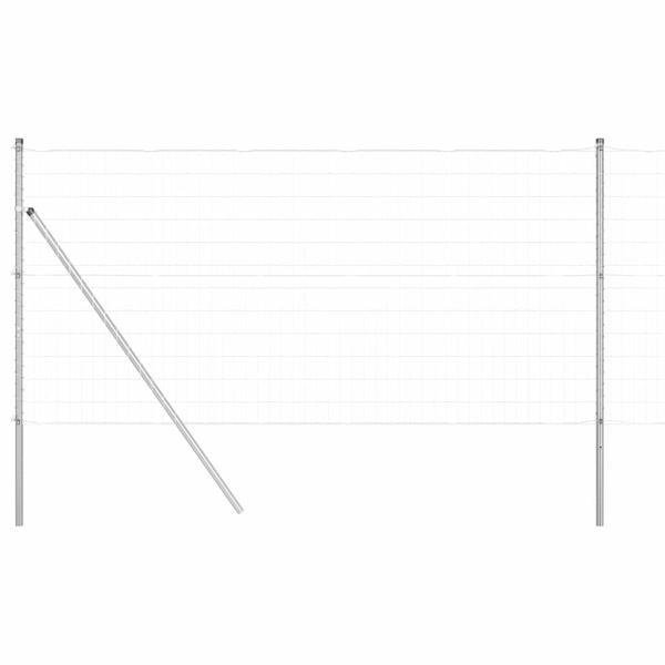 Bodenmontierter Euro-Zaun 10 x 1,4 m Verzinkter Stahl Silber