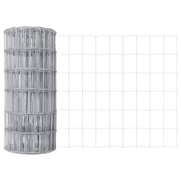 Euro Zaun mit 7 Pfosten 0,6x10 m Galvanisierter Stahl