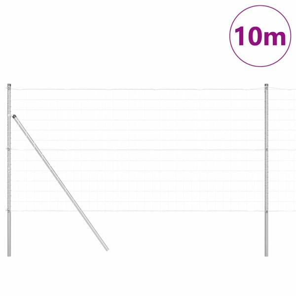 Euro Zaun mit 7 Pfosten 1x10 m Verzinkter Stahl