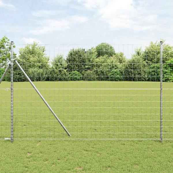 ARDEBO.de - Euro Zaun mit 7 Pfosten 1,5x10 m Verzinkter Stahl