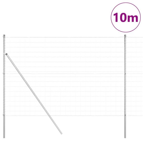 Euro-Zaun mit 7 Pfosten 1,5x10 m verzinkter Stahl