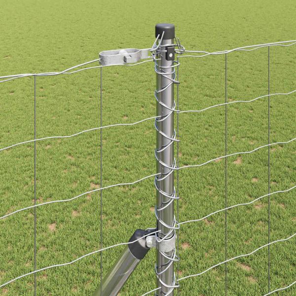 Euro-Zaun mit 7 Pfosten 1,5x10 m verzinkter Stahl