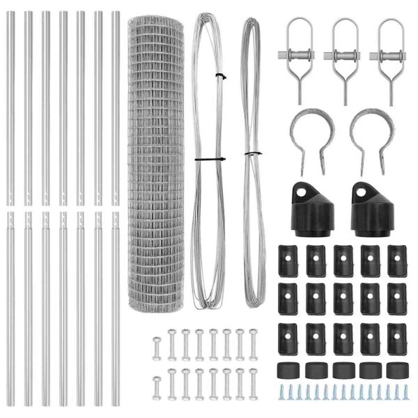 Euro-Zaun mit 7 Pfosten 1,5x10 m verzinkter Stahl