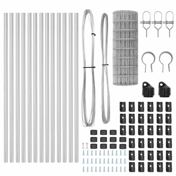 Euro-Zaun mit 13 Pfosten 0.6x25 m Feuerverzinkter Stahl