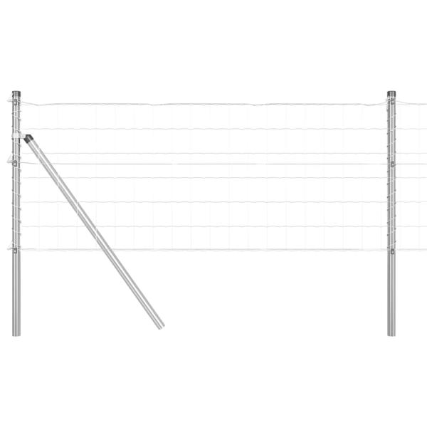 Euro-Zaun mit 13 Pfosten 0.6x25 m Feuerverzinkter Stahl