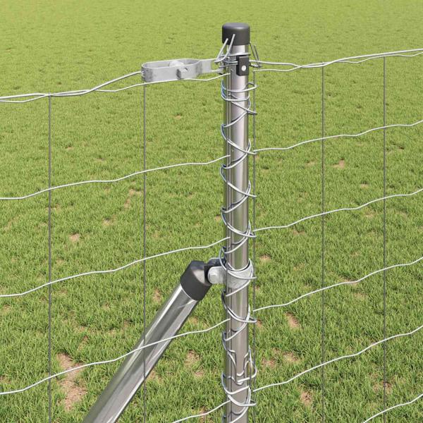 Euro Zaun mit 13 Pfosten 1,2x25 m Feuerverzinkter Stahl