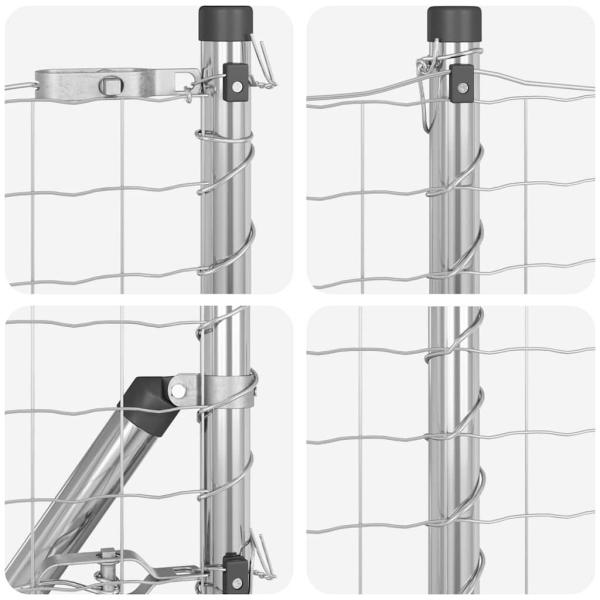 Euro Zaun mit 13 Pfosten 0,4x50 m Galvanisierter Stahl
