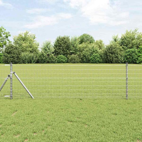 ARDEBO.de - Euro Zaun mit 13 Pfosten 0,4x50 m Verzinkter Stahl