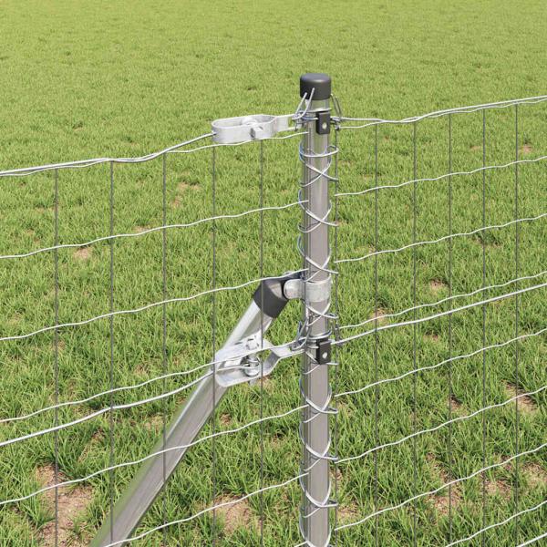 Euro Zaun mit 13 Pfosten 0,4x50 m Verzinkter Stahl