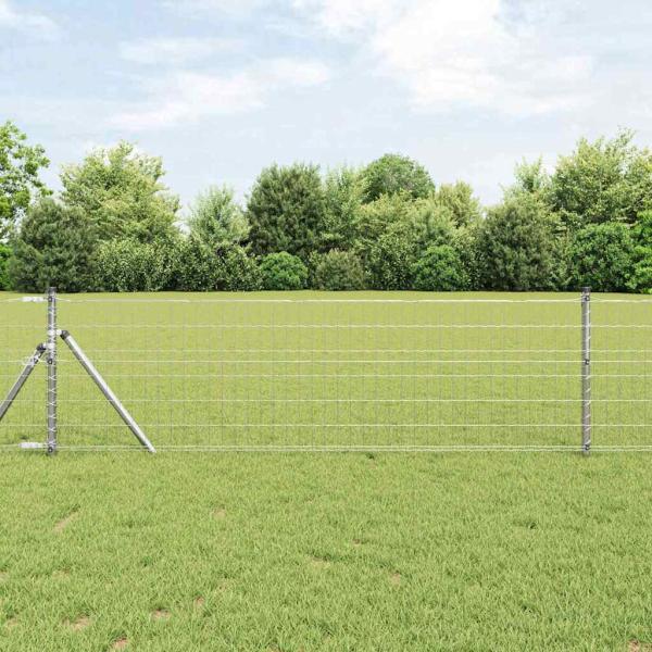 ARDEBO.de - Euro Zaun mit 13 Pfosten 0.6x50 m Verzinkter Stahl