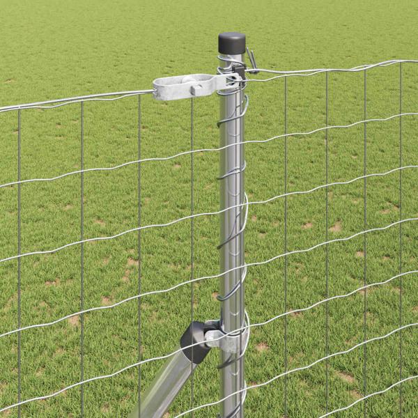 Euro-Zaun mit 7 Pfosten 1,5x10 m aus galvanisiertem Stahl