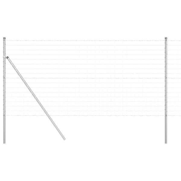Euro Zaun mit 13 Pfosten 1x25 m Verzinkter Stahl