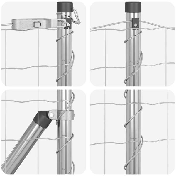 Euro Zaun mit 13 Pfosten 0.4x50 m galvanisierter Stahl