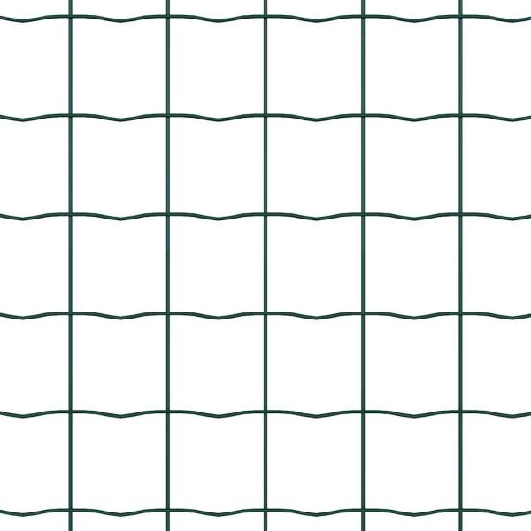 Eurozaun mit 7 Spitzenpfählen 1,4x10 m Verzinkter Stahl Grün