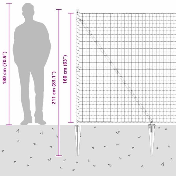 Euro Zaun mit 7 Spike-Posts 1.6x10 m verzinkter Stahl grün