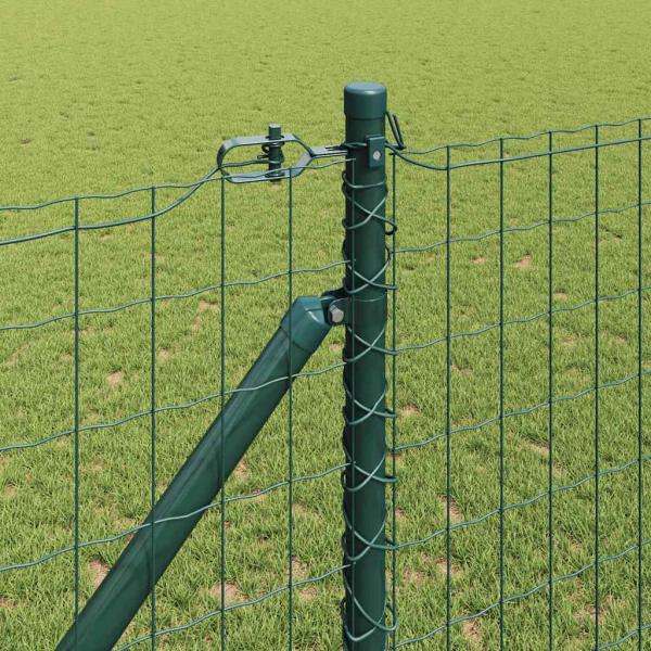 Euro Zaun mit 7 Spitzpfosten 1x10 m Verzinkter Stahl Grün