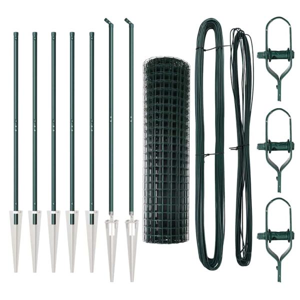 Euro Zaun Set von 2 Grün Pulverbeschichteter Stahl 10 x 1,0 m