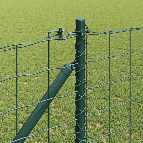 Euro Zaun Set aus 2 Grün Metall Mittel Haltbar Euro Zaun