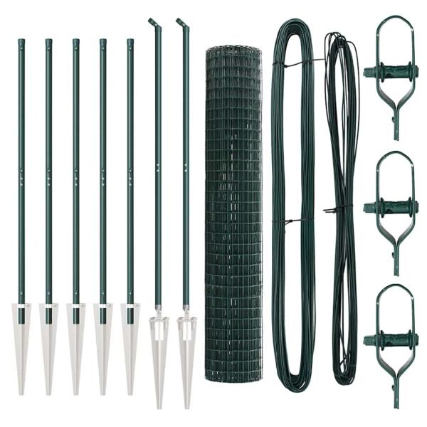 Euro Zaun Set aus 2 Grün Polyethylen-beschichteter Draht Mittel