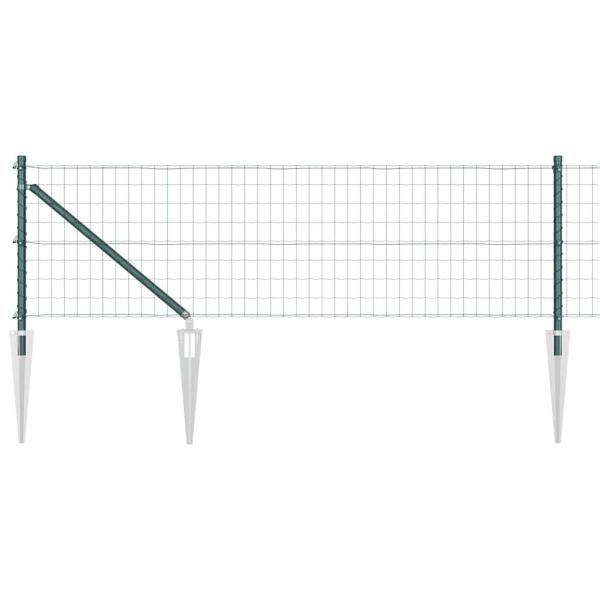 Euro Zaun mit 13 Spike Pfosten 0.4x25 m Verzinkter Stahl Grün