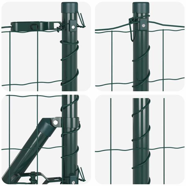 Euro Zaun mit 13 Erdankern 0.4x25 m Verzinkter Stahl Grün