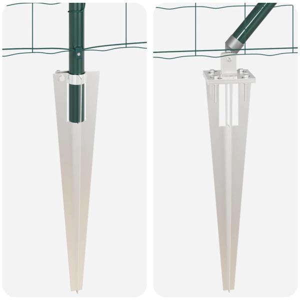 Eurozaun mit 13 Spike-Posts 0.4x25 m galvanisierter Stahl grün