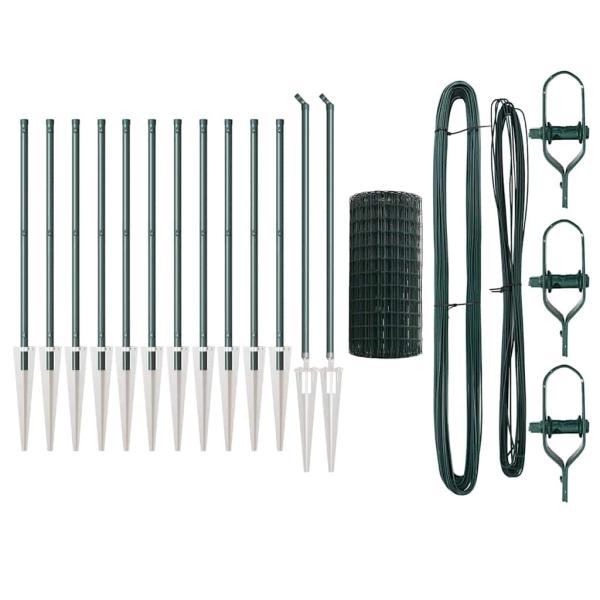 Euro Zaun Set von 2 Grün Kunststoffbeschichteter Stahl Groß