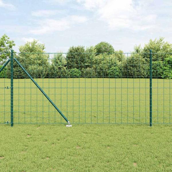 ARDEBO.de - Euro Zaun Set von 2 Grün Metall 25 x 1,0 m Langlebig