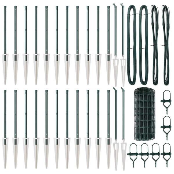 Eurozaun mit 13 Spitzen 0,6x50 m feuerverzinkter Stahl grün