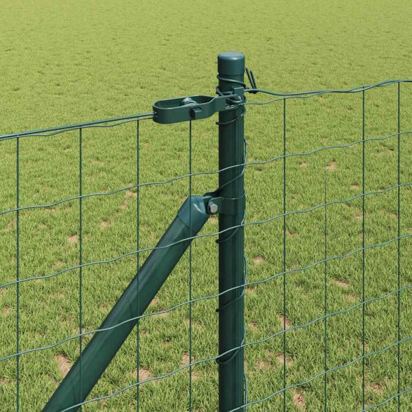 Euro-Zaun mit Stacheln 10 x 1,2 m PVC-beschichteter Stahl Grün