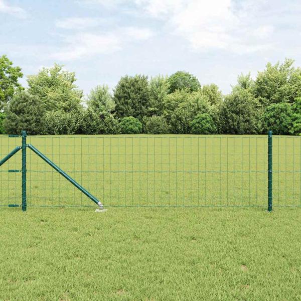 ARDEBO.de - Euro Zaun Set von 2 Grün Metall 25 x 0,8 m Langlebig