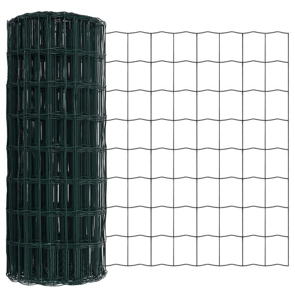 Euro Zaun Set von 2 Grün Metall 25 x 0,8 m Langlebig