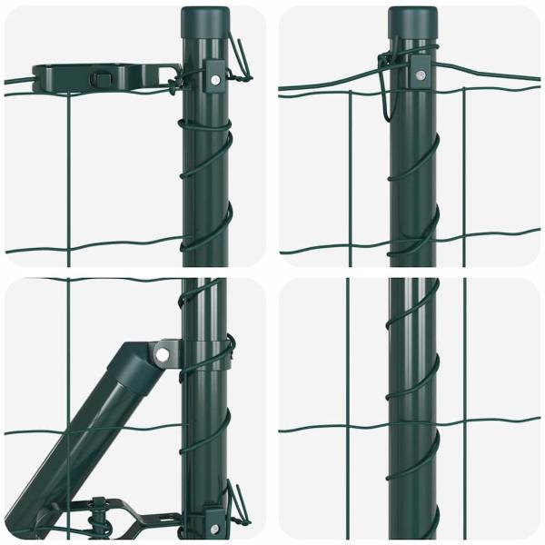 Euro Zaun Set aus 2 Grün Metall 25 x 1.0 m Erweiterbar