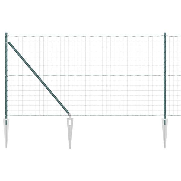 Eurozaun Set aus 2 Grün Pulverbeschichteter Stahl 25 x 1,2 m