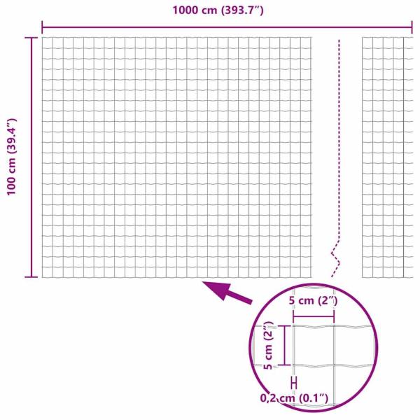 Euro Zaun mit 7 Spitzenpfosten 1x10 m galvanisierter Stahl Grau
