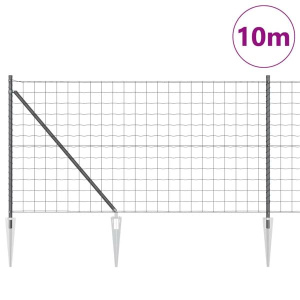 Euro Zaun Set mit 2 Grau Metall 10 x 1 m Langlebig Euro Zaun