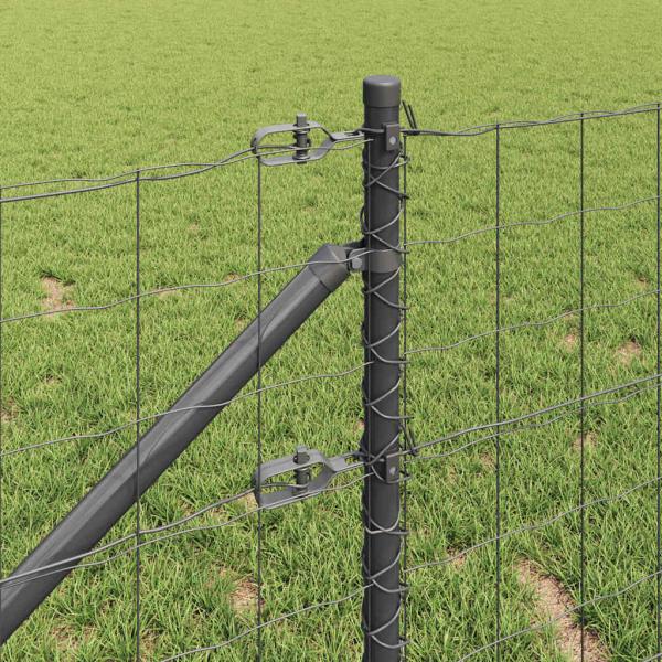 Euro Zaun Set mit 2 Grau Metall 10 x 1 m Langlebig Euro Zaun