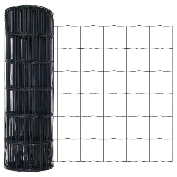 Euro Zaun Set mit 2 Grau Metall 10 x 1 m Langlebig Euro Zaun