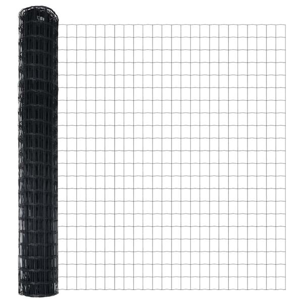 Euro Zaun mit 7 Spike-Posten 1,5x10 m Galvanisierter Stahl Grau