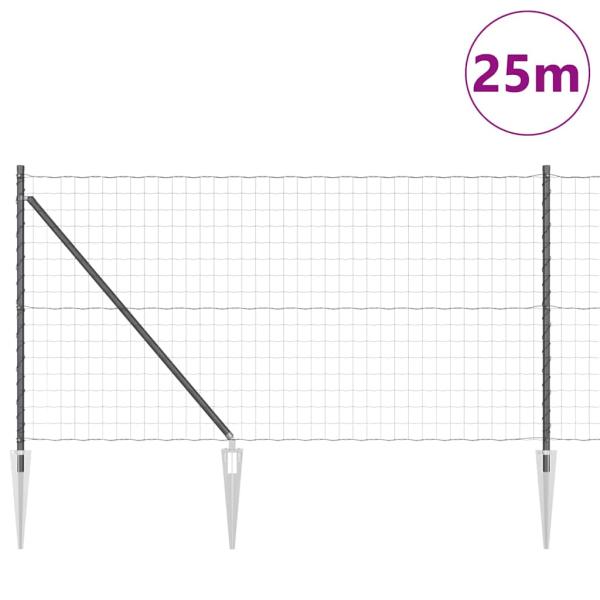 Euro Zaun Grau Set von 2 Grau Metall 25 x 1 m Langlebig