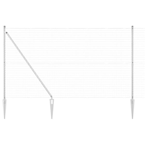 Euro Zaun mit 7 Spike-Pfosten 1,5x10 m Verzinkter Stahl
