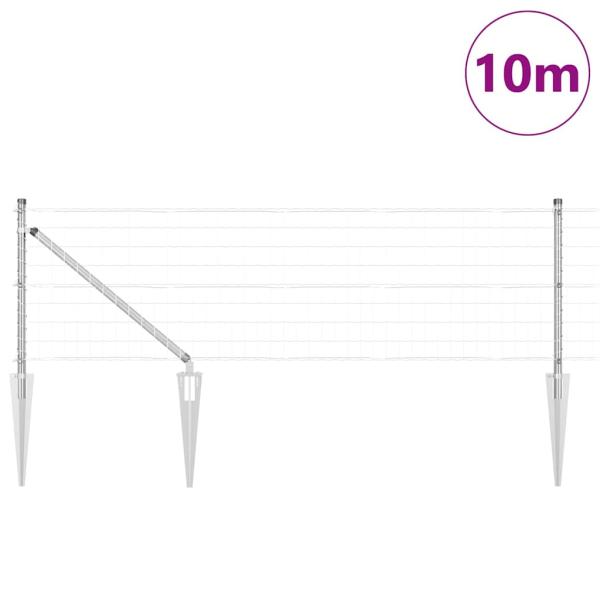 Euro Zaun mit 7 Spitzpfosten 0.4x10 m Feuerverzinkter Stahl