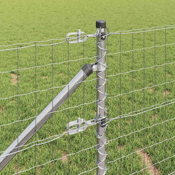 Eurozaun mit 7 Spike-Posts 1x10 m Feuerverzinkter Stahl