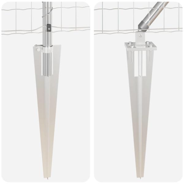 Euro Zaun mit 7 Stachelpfosten 1.4x10 m Galvanisierter Stahl