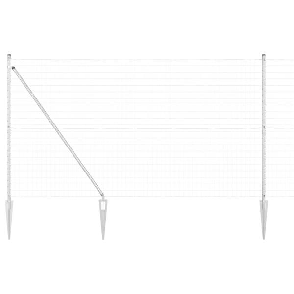 Euro Zaun mit 7 Spike-Pfosten 1,6x10 m Verzinkter Stahl