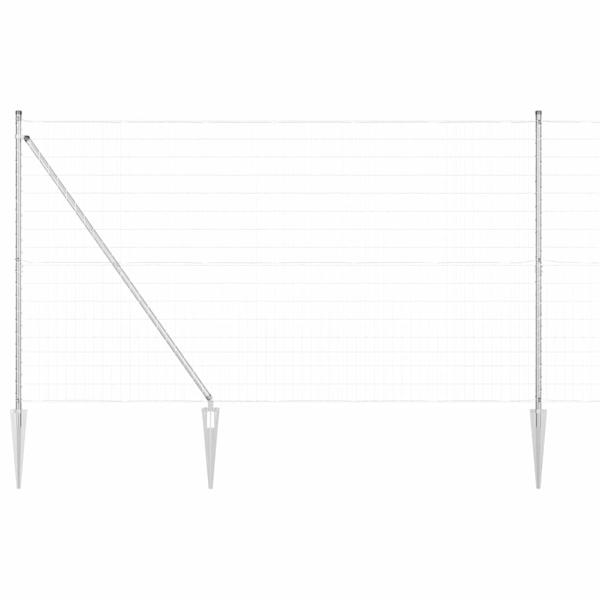 Euro-Zaun mit 7 Dorn-Ankern 1,5x10 m Verzinkter Stahl